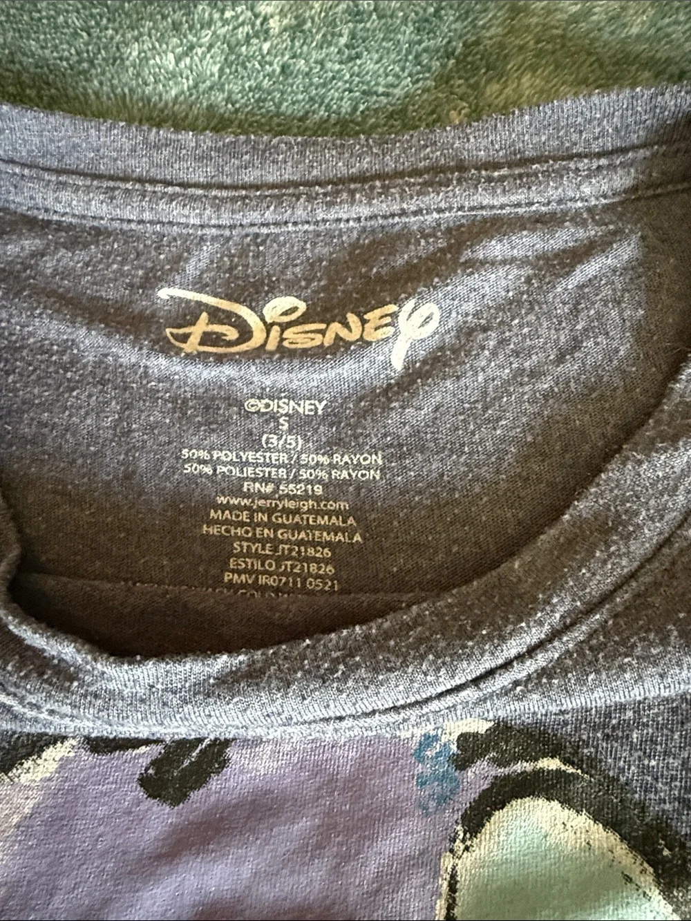 Disney Navy Short Sleeve  nightgown or sleep shirt with Colorful Stitch Graphic - Picture 4 of 4